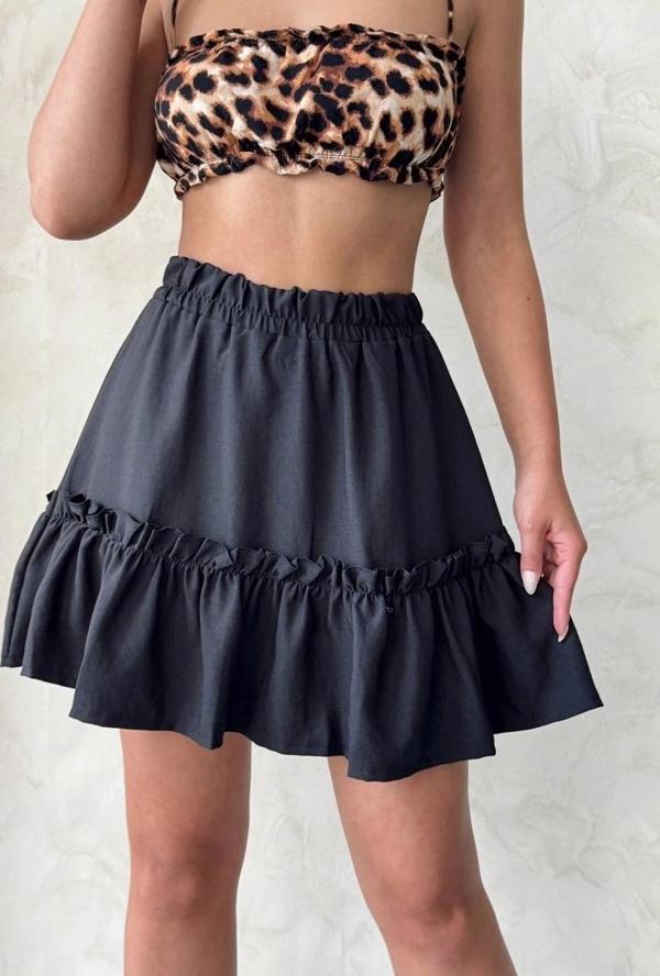 Çingene keten etek siyah s24808 - Image 1