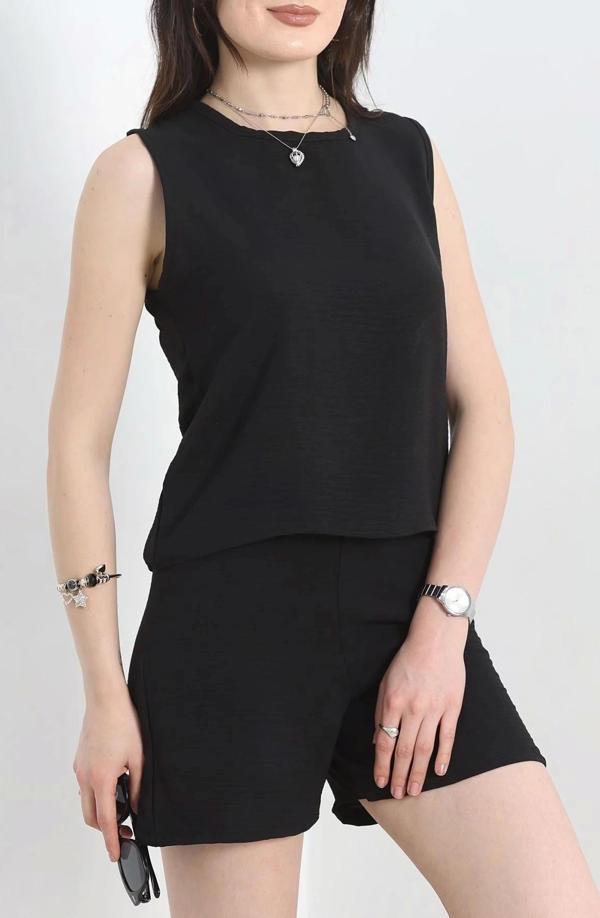 Şortlu Ayrobin takım siyah - Image 1