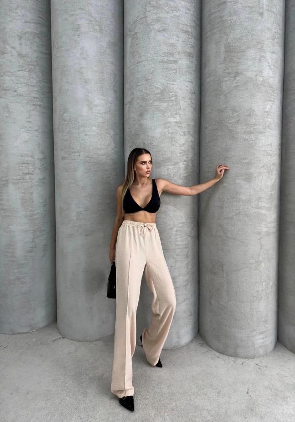 Çımalı keten pantolon - Image 1