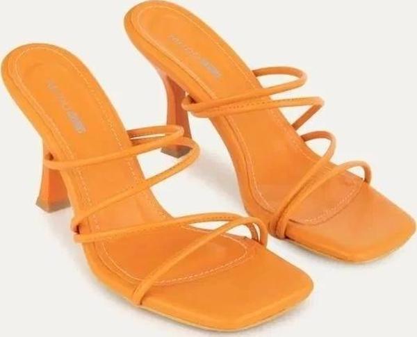 Sabıo Turuncu Cilt Topuklu Terlik - Image 1