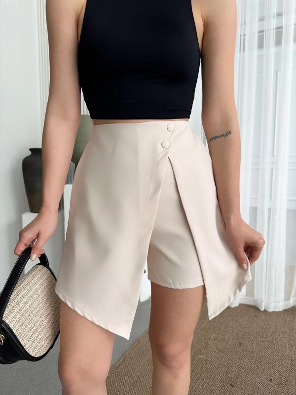 İki düğmeli şort etek S24046 - Image 1