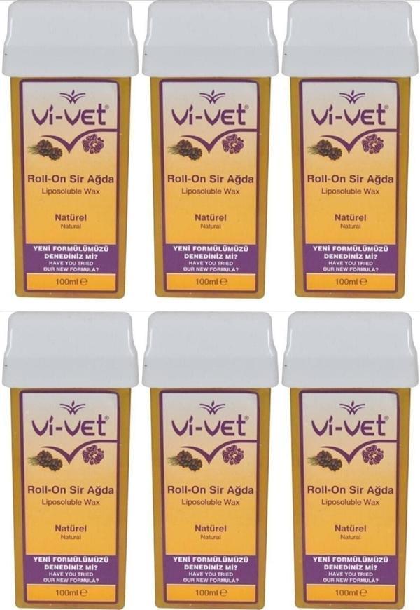 Vi-vet Roll-On Kartuş Sİr Ağda Naturel 100 ml 6 Adet - Image 1