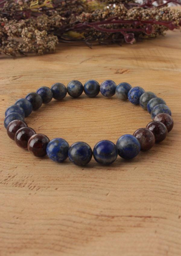 Sierra Lapis Lazuli-Lal Garnet Doğal Taş Bileklik 8Mm - Image 1