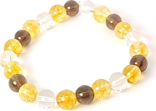 Taş Rüyası Sitrin Kristal Kuvars Dumanlı Kuvars Bileklik 8 Mm - Image 1
