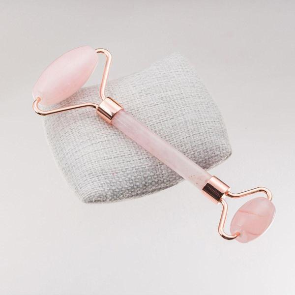 Taşta Moda Pembe Kuvars Taşı Yüz Masaj Aleti-Roller - Image 1
