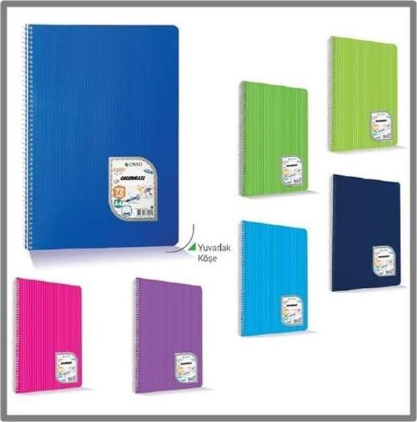 Çınar 96 Yaprak Çizgili A4 Defter Spiralli Pp Kapak - 2 adet - Image 1