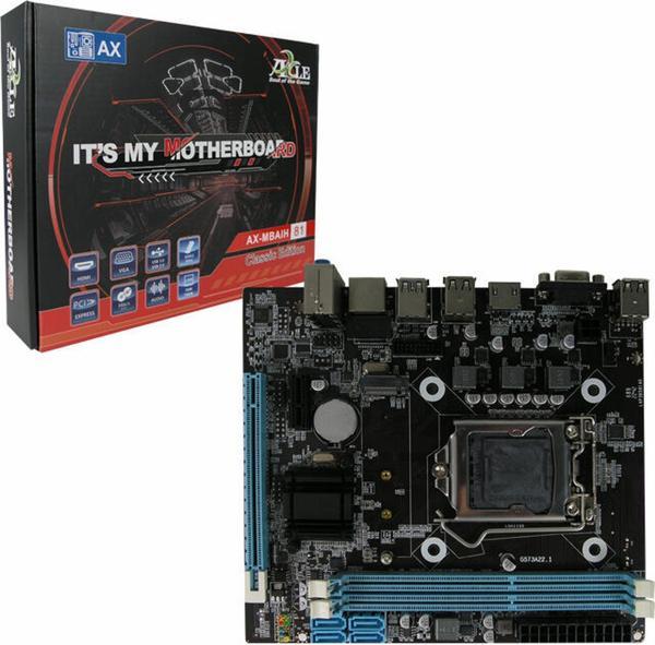 Axle AX-MBAIH81 DDR3 (1600MHz)OC VGA/HDMI PCIe 2.0 1150P mATX Anakart - Image 1