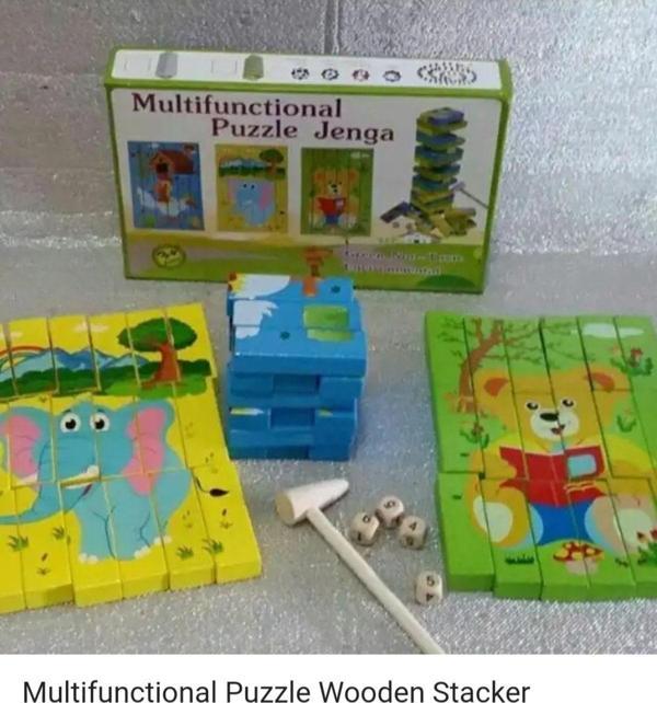 Ahsap 2sı Bı Arada Jenga & Puzzle 54 - Image 1