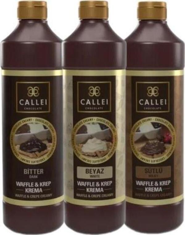 3'lü Waffle Sos Avantaj Paketi Bitter Çikolata Beyaz Çikolata Sütlü Çikolata - Image 1