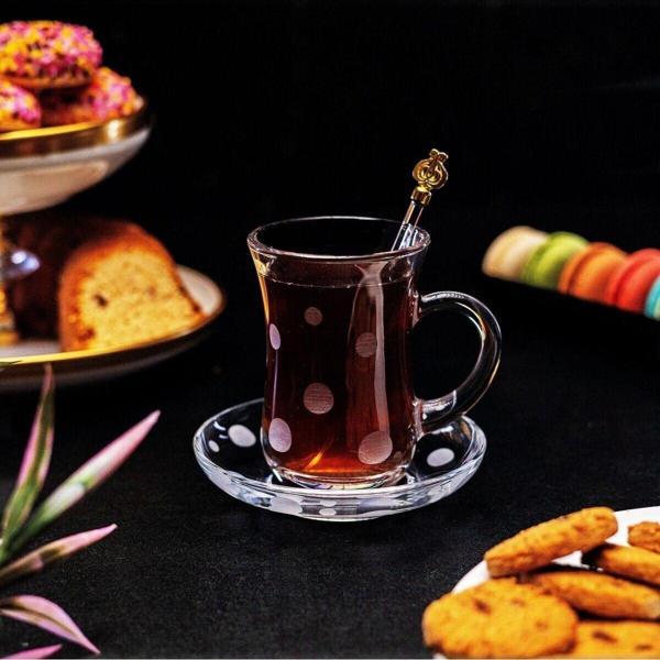 Decostyle Paşabahçe 6'Lı Keyif Dekorlu Kulplu Çay Bardağı Seti 12 - Image 1