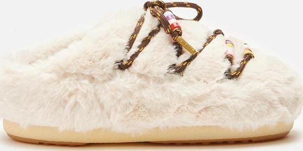 Kadın Terlik 80D1460250-L002 Moon Boot Mule Faux Fur Beads Cream - Image 1