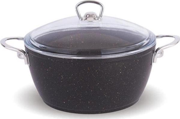 FMS Granit Derin Tencere 26 Cm Siyah Metal Sap - Image 1