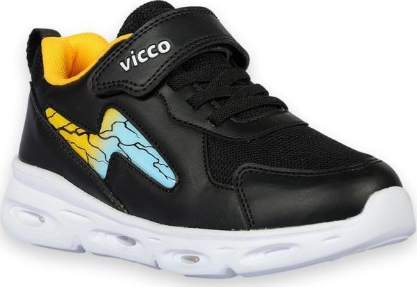 Vicco 346.F25Y.155 Fash Işıklı Siyah-Beyaz Çocuk Spor Ayakkabı - Image 1
