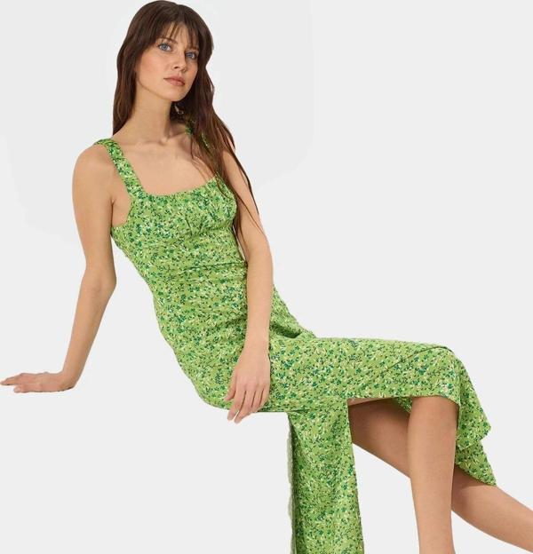 Yazlık Çiçekli A line Maxi Elbise Viskoz Kumaştan Rahat Günlük Stil Özel Tasarım - Image 1