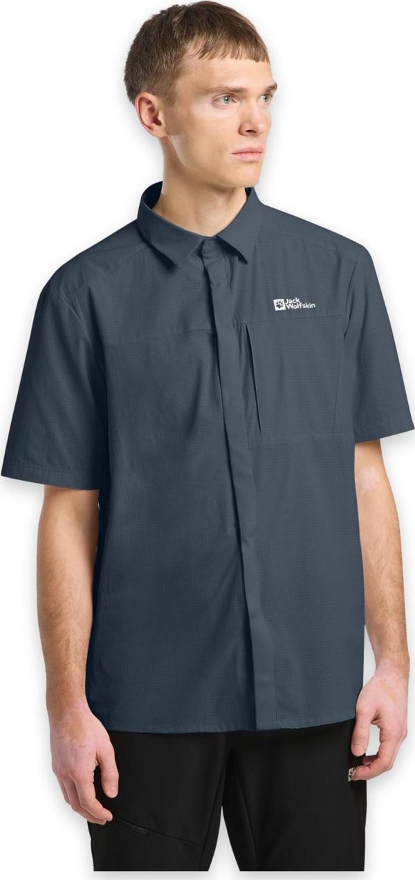 Jack Wolfskin 1404071 Vandra S/S M Gömlek Lacivert Erkek Gömlek - Image 1