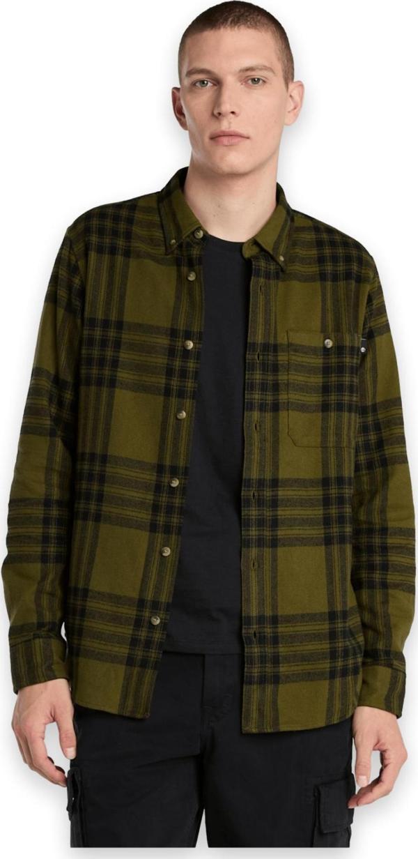 Timberland Tb0A6V4X Midweight Flannel Check Gömlek Haki Erkek Gömlek - Image 1