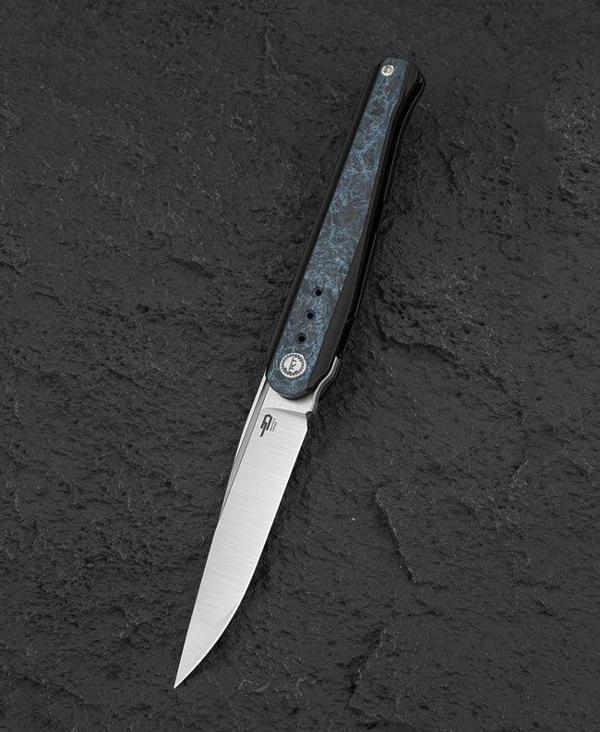 BESTECH SPEAR PHISHER BT2405C Titanyum+ Mavi Karbon Fiber Sap M390 Çakı - Image 1