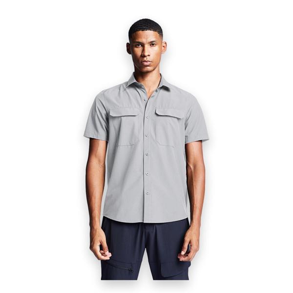 Lescon 25Y-1064 Outdoor Kısa Kol Gömlek Açık Gri Erkek Gömlek - Image 1