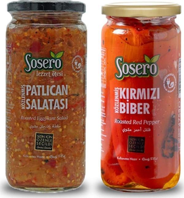 Közlenmiş Patlıcan Salatası 435 gr & Közlenmiş Kırmızı Biber 475 gr (ikisi bir arada) - Image 1