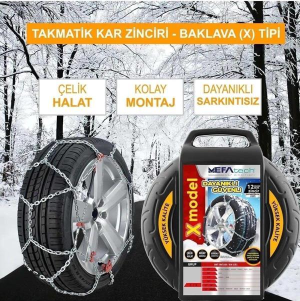 Oto Lastik Kar Zinciri 215/45/r18 X Tipi Binek Suv Takmatik Kolay Montaj - Image 1