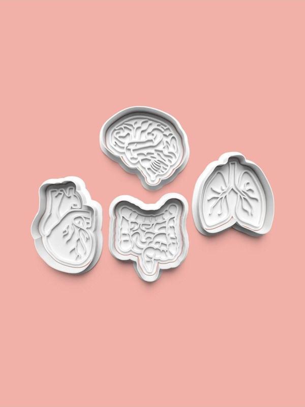 Aktastore Organlar Kurabiye Kalıbı Ve Şeker Hamuru Kalıbı 4'Lü Set - Image 1