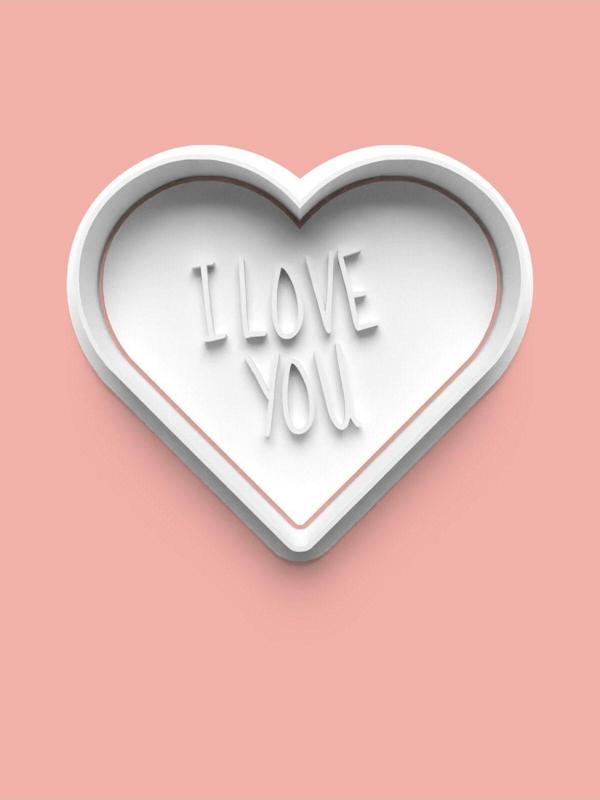Aktastore I Love You Kalp Kurabiye Kalıbı Ve Şeker Hamuru Kalıbı - Image 1