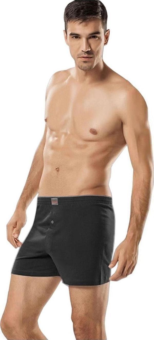 Tutku Iç Giyim Pamuklu Penye Düğmeli Erkek Boxer 6 Lı Paket - Image 1
