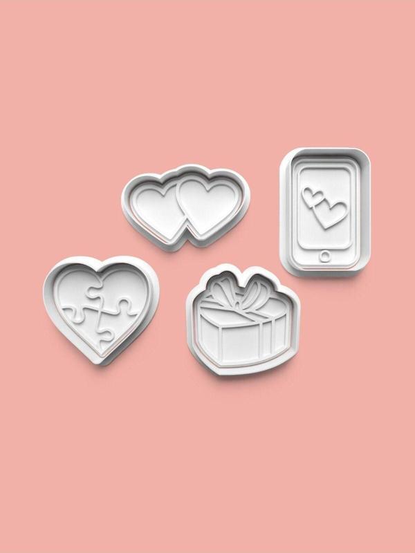 Aktastore Kalpli Figürler Kurabiye Kalıbı Ve Şeker Hamuru Kalıbı 4'Lü Set - Image 1