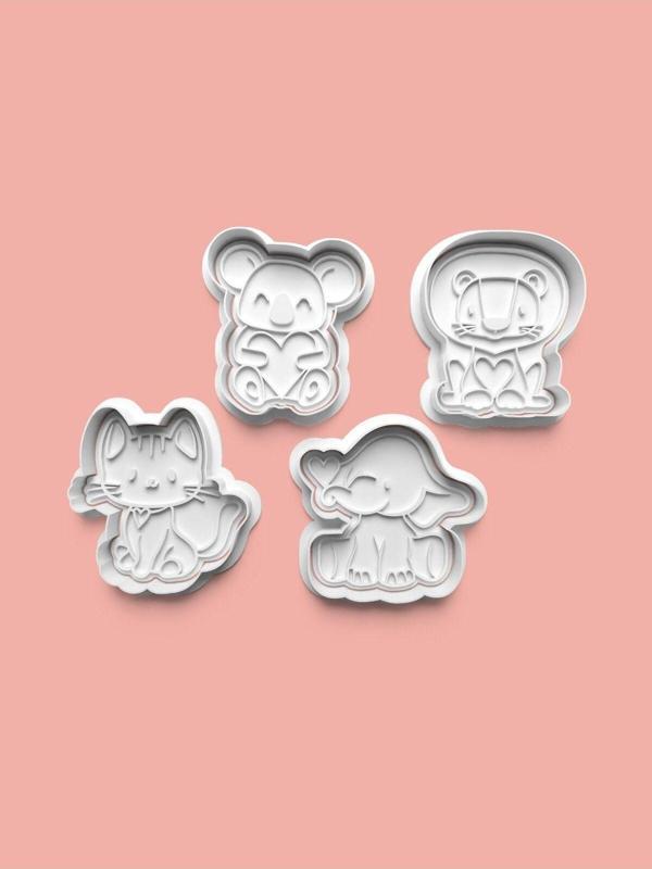 Aktastore Kalpli Hayvanlar Kurabiye Kalıbı Ve Şeker Hamuru Kalıbı 4'Lü Set - Image 1
