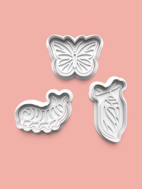 Aktastore Kelebek Döngüsü Kurabiye Kalıbı Ve Şeker Hamuru Kalıbı 3'Lü Set - Image 1