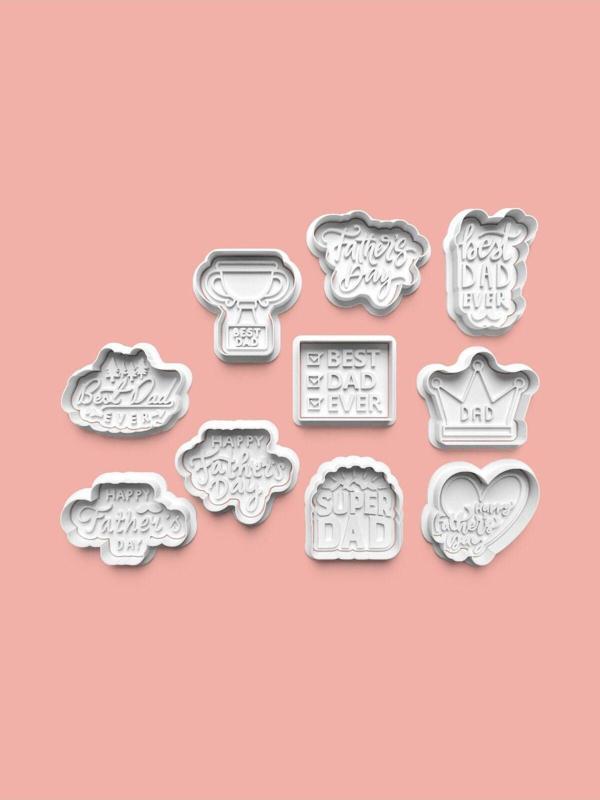 Aktastore Babalar Günü Kurabiye Kalıbı Ve Şeker Hamuru Kalıbı 10'Lu Set - Image 1