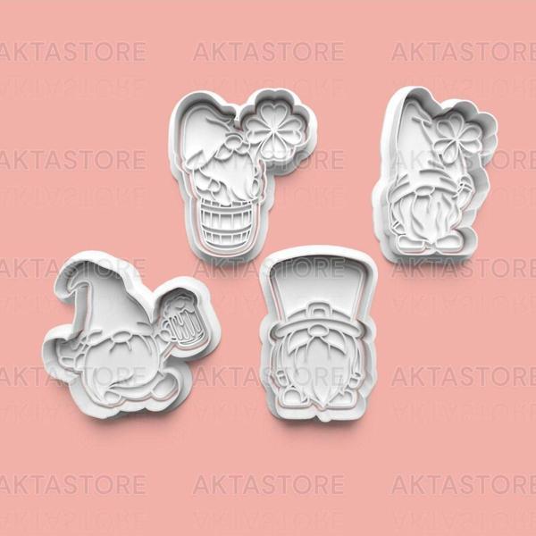 Aktastore İrlandalı Cüceler Kurabiye Kalıbı Ve Şeker Hamuru Kalıbı 4'Lü Set - Image 1