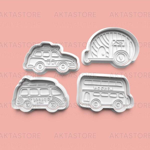 Aktastore Araçlar Kurabiye Kalıbı Ve Şeker Hamuru Kalıbı 4'Lü Set - Image 1