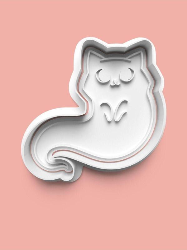 Aktastore Hayalet Kedi Figürü Kurabiye Kalıbı Ve Şeker Hamuru Kalıbı - Image 1