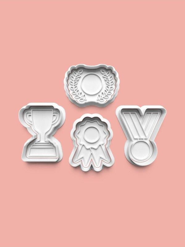 Aktastore Kupa Şöleni Kurabiye Kalıbı Ve Şeker Hamuru Kalıbı 4'Lü Set - Image 1