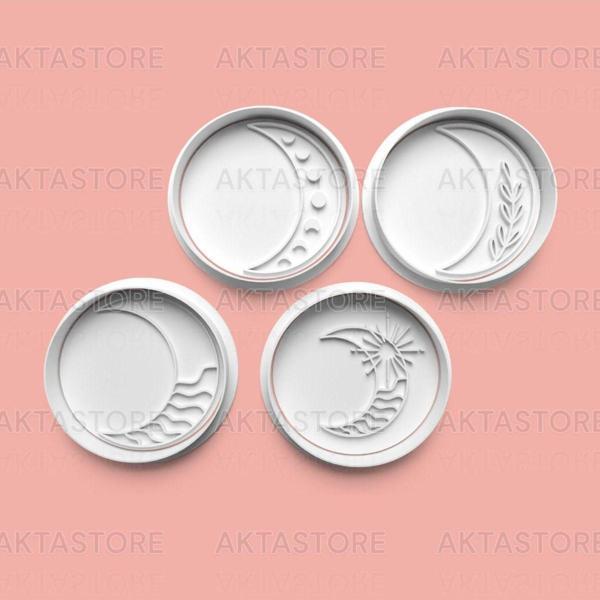 Aktastore Ay Figürlü Kurabiye Kalıbı Ve Şeker Hamuru Kalıbı 4'Lü Set - Image 1