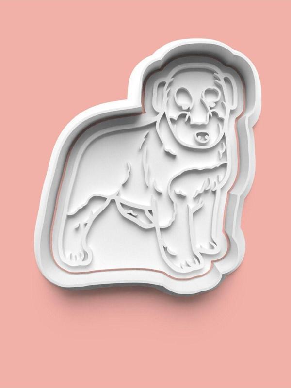 Aktastore Airedale Terrier Köpek Figürü Kurabiye Kalıbı Ve Şeker Hamuru Kalıbı - Image 1