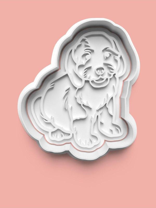 Aktastore Bearded Colly Köpek Figürü Kurabiye Kalıbı Ve Şeker Hamuru Kalıbı - Image 1