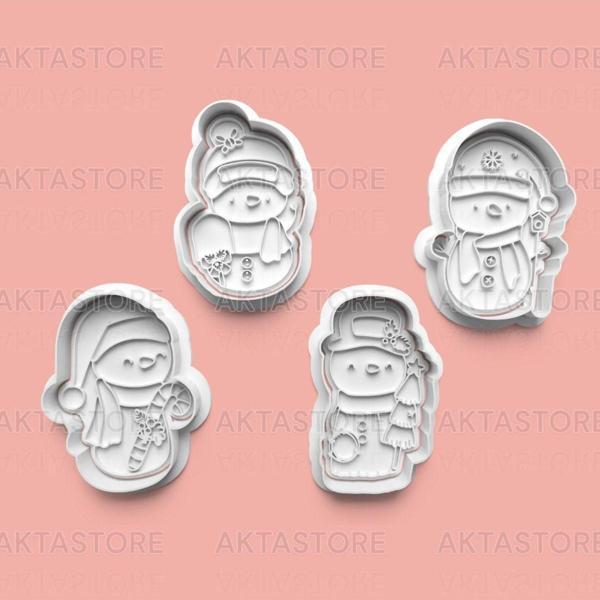 Aktastore Kardan Adam Kurabiye Kalıbı Ve Şeker Hamuru Kalıbı 4'Lü Set - Image 1