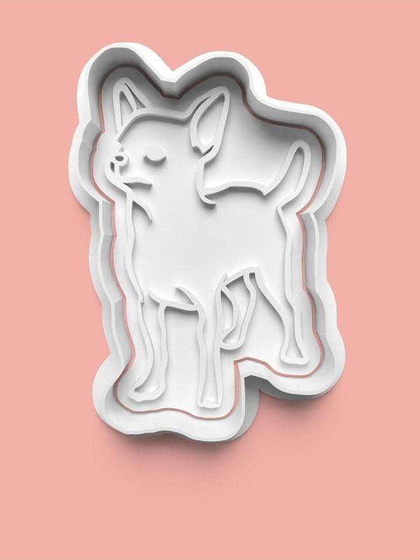 Aktastore Chihuahua Köpek Figürü Kurabiye Kalıbı Ve Şeker Hamuru Kalıbı - Image 1