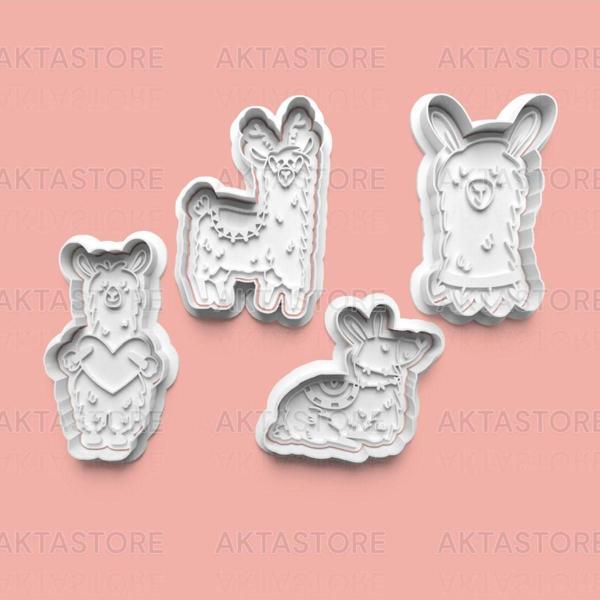 Aktastore Alpaka Kurabiye Kalıbı Ve Şeker Hamuru Kalıbı 4'Lü Set - Image 1