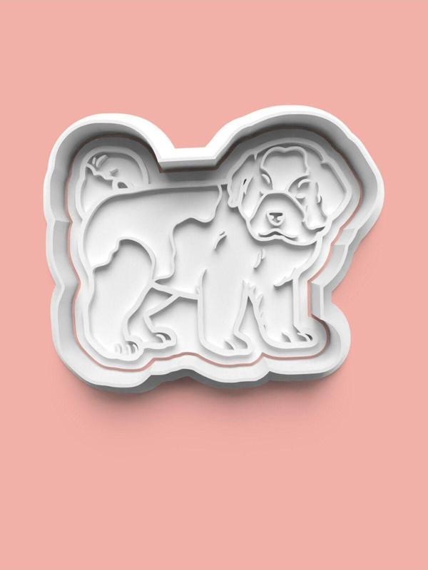 Aktastore Saint Bernard Köpek Figürü Kurabiye Kalıbı Ve Şeker Hamuru Kalıbı - Image 1