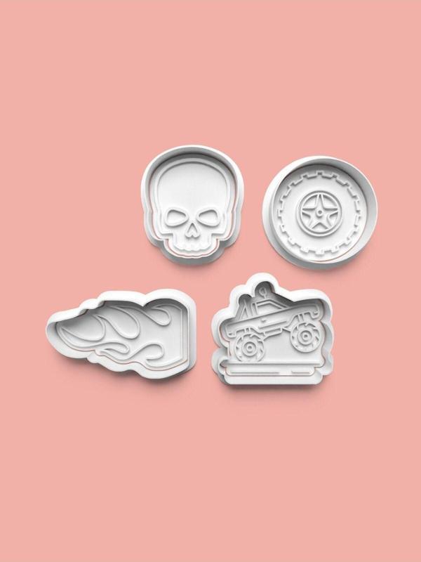 Aktastore Yarış Figürü Kurabiye Kalıbı Ve Şeker Hamuru Kalıbı 4'Lü Set - Image 1