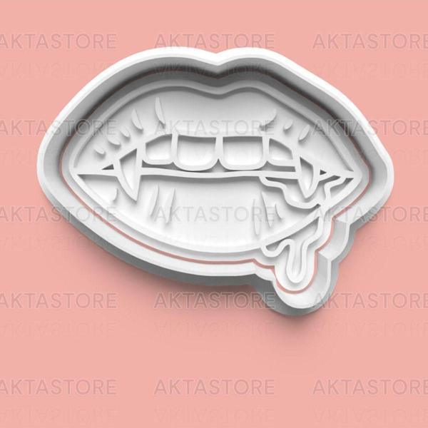 Aktastore Vampir Öpücüğü Figürlü Kurabiye Kalıbı Ve Şeker Hamuru Kalıbı - Image 1