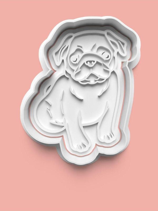 Aktastore Pug Köpek Figürü Kurabiye Kalıbı Ve Şeker Hamuru Kalıbı - Image 1