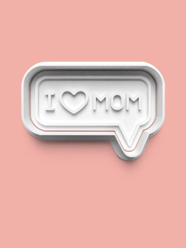 Aktastore I Love Mom Kurabiye Kalıbı Ve Şeker Hamuru Kalıbı - Image 1
