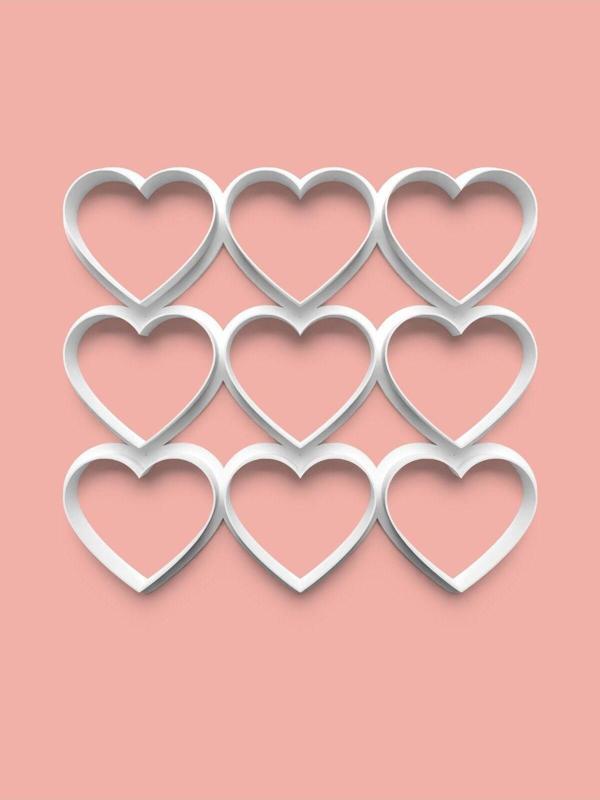 Aktastore Çoklu Kesici Kalp Kurabiye Kalıbı Ve Şeker Hamuru Kalıbı 6 Cm - Image 1