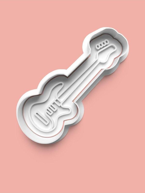 Aktastore Gitar Figürü Kurabiye Kalıbı Ve Şeker Hamuru Kalıbı 0405-1 - Image 1