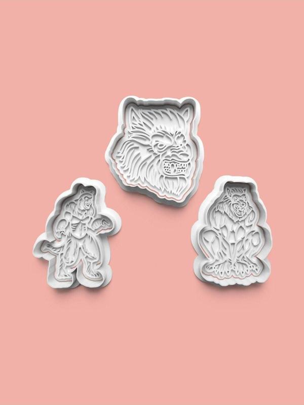 Aktastore Kurtadam Kurabiye Kalıbı Ve Şeker Hamuru Kalıbı 3'Lü Set - Image 1