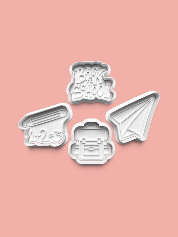 Aktastore Okula Dönüş Kurabiye Kalıbı Ve Şeker Hamuru Kalıbı 4'Lü Set - Image 1